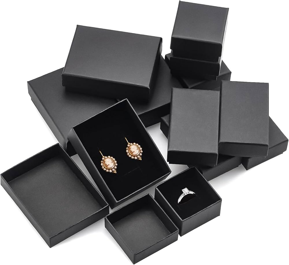 Black Cardboard Jewelry Boxes