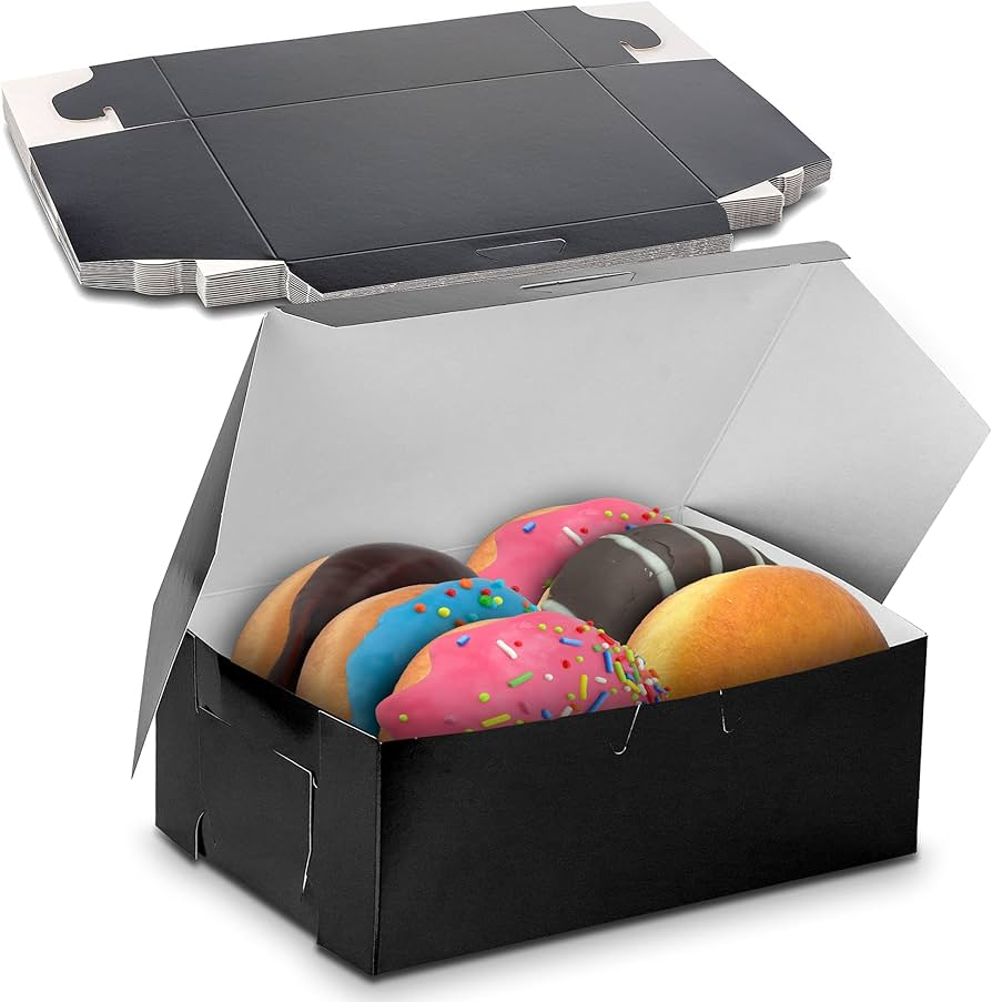 black donut boxes