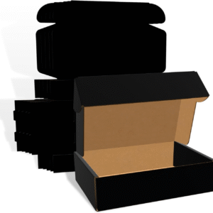 black flat pack boxes