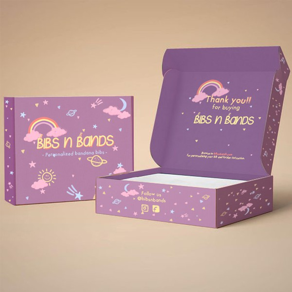 boxes printed with company logo