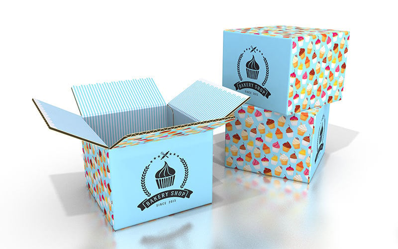 boxes with logo printed