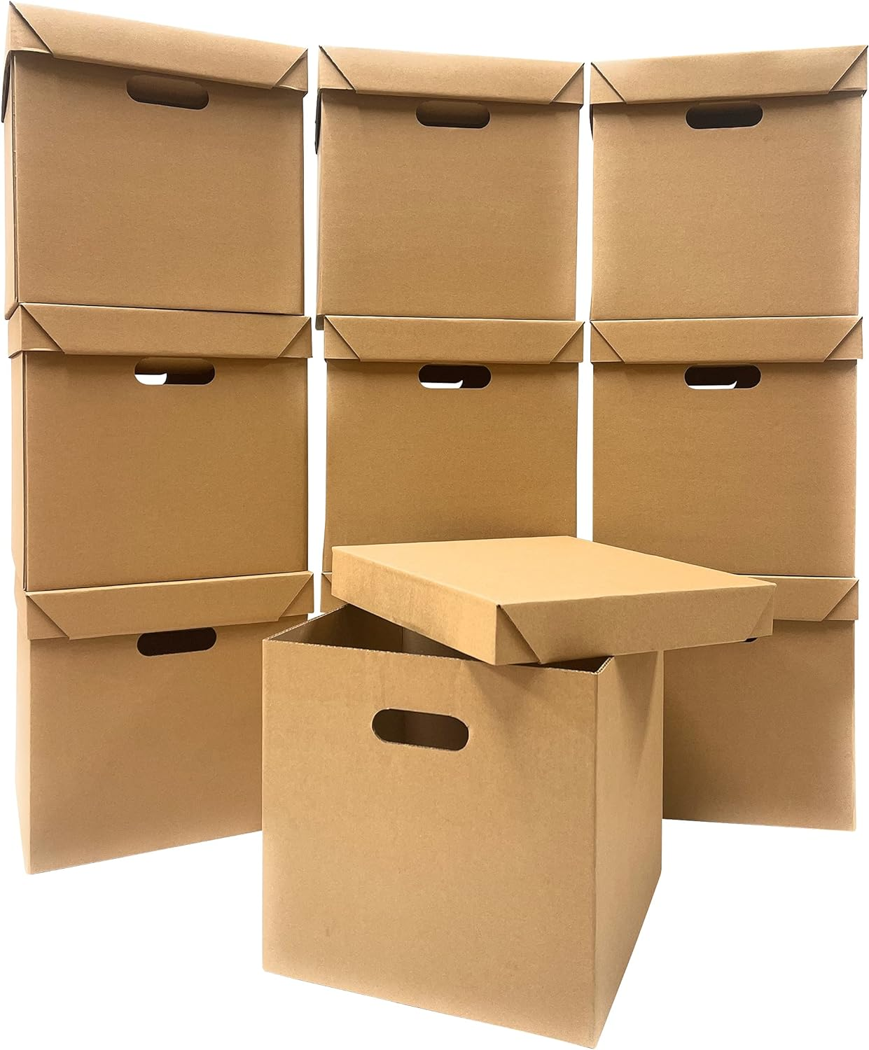 moving boxes with handles and lids