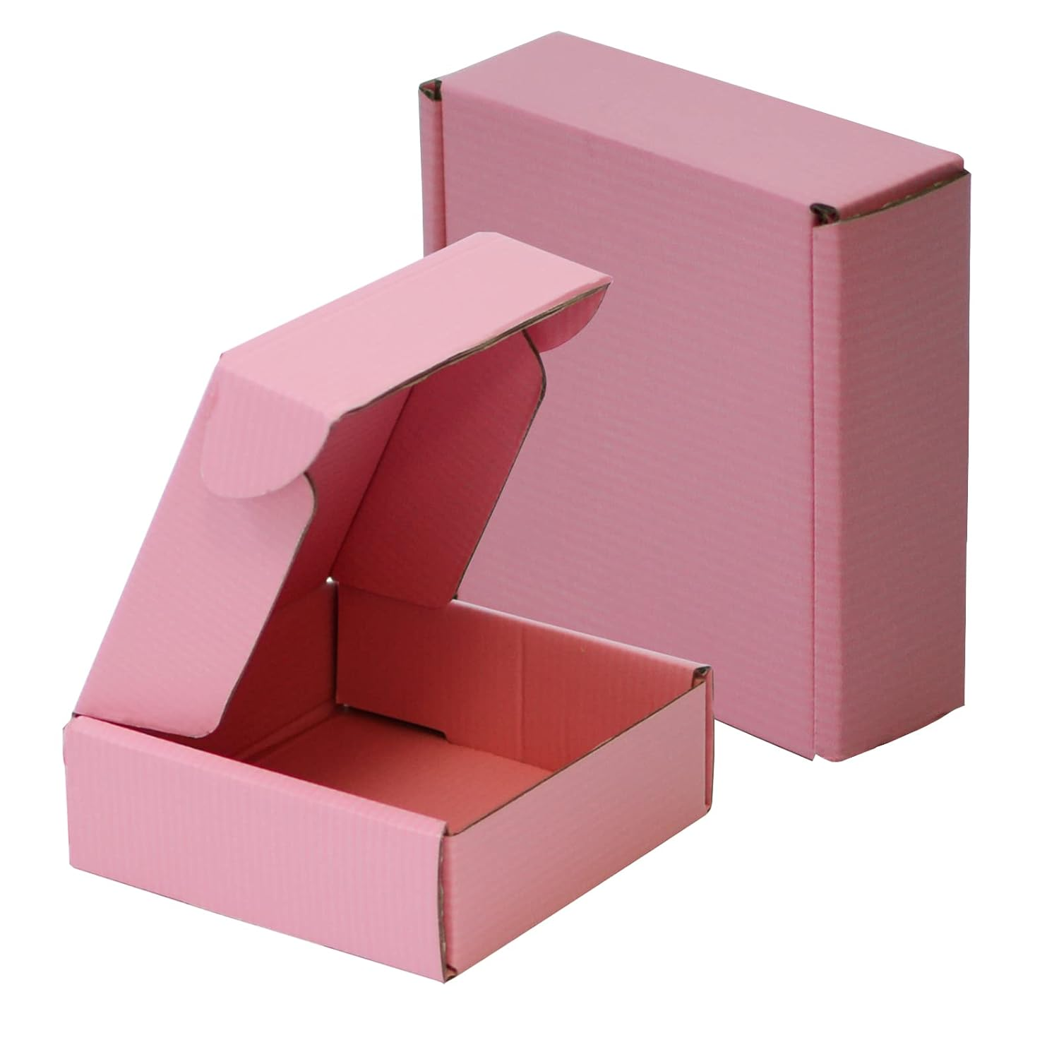 pink moving boxes