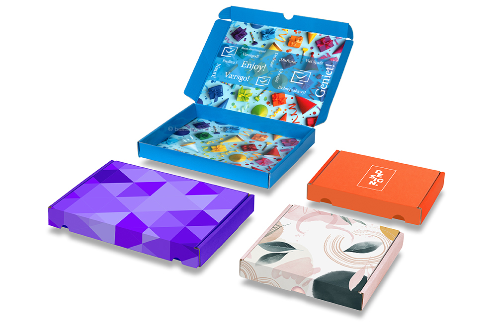 shipping boxes with company logo