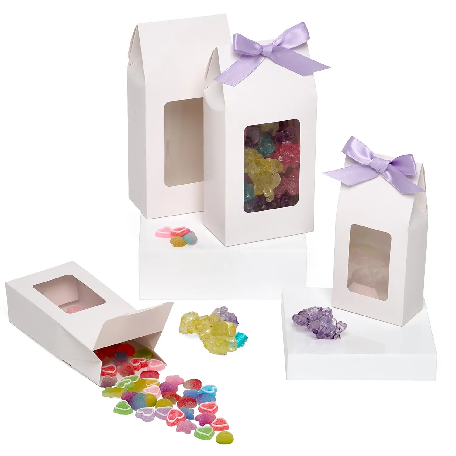 white candy boxes