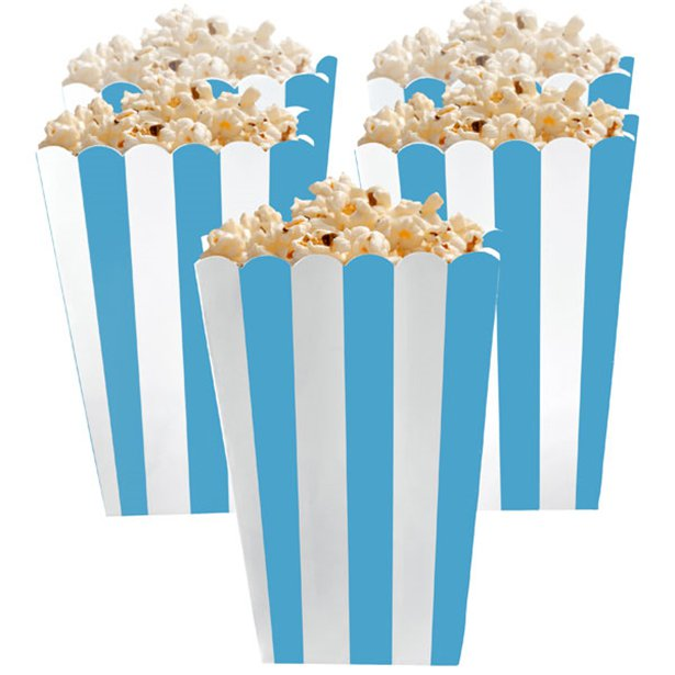blue popcorn boxes