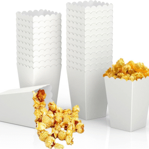 mini white popcorn boxes