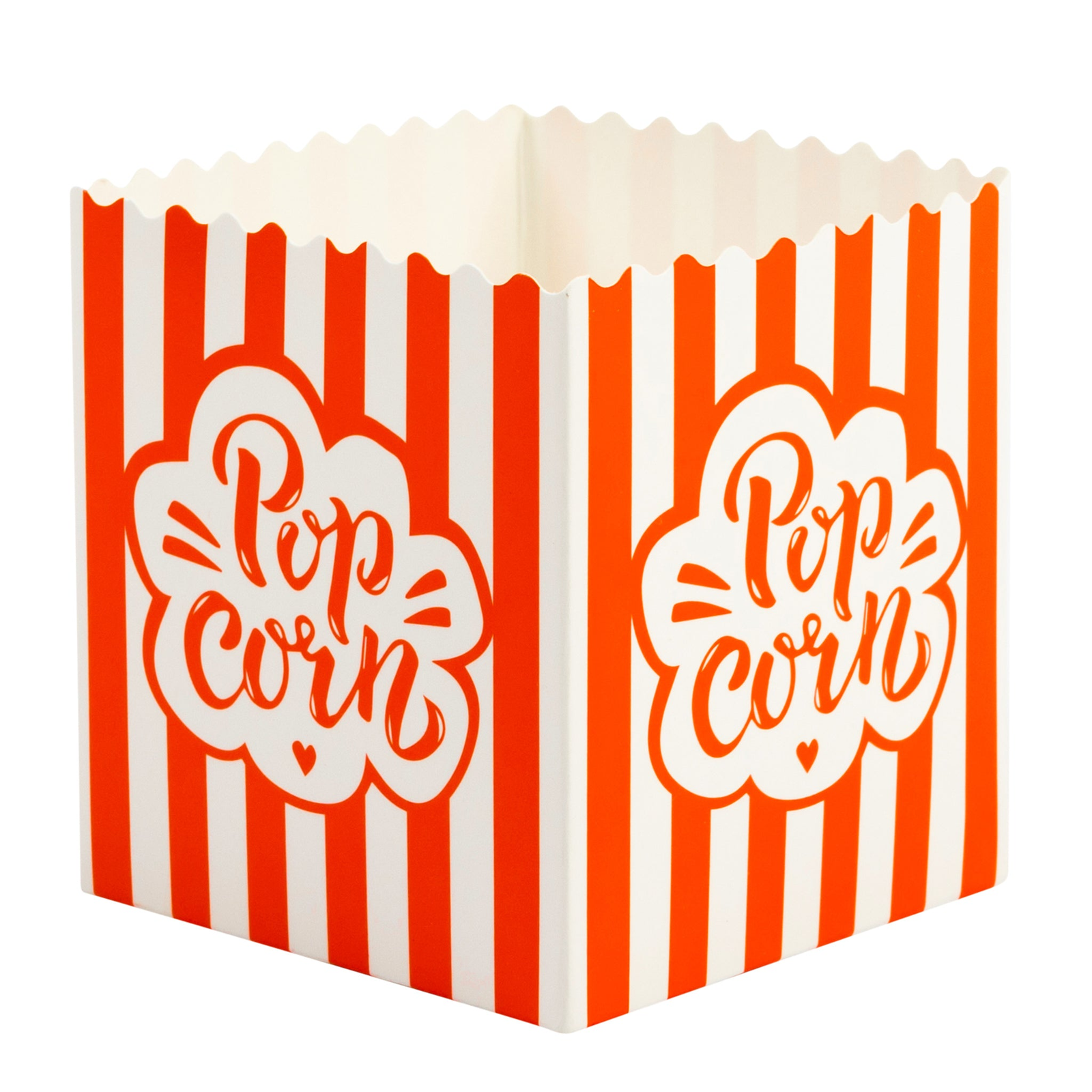 red and white popcorn boxes
