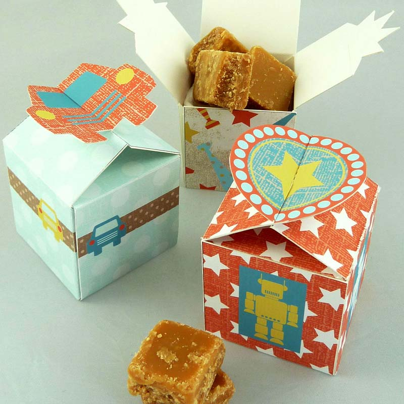 small boxes of sweets
