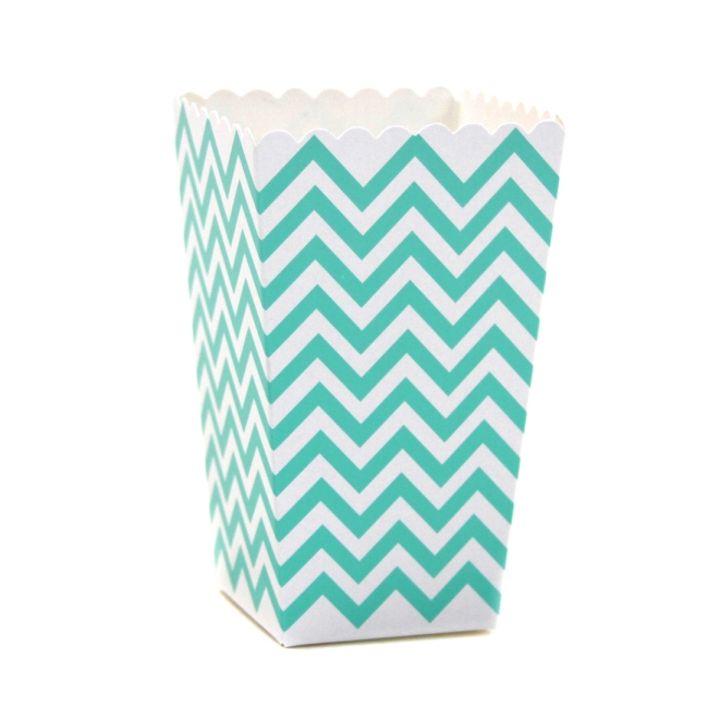 turquoise popcorn boxes